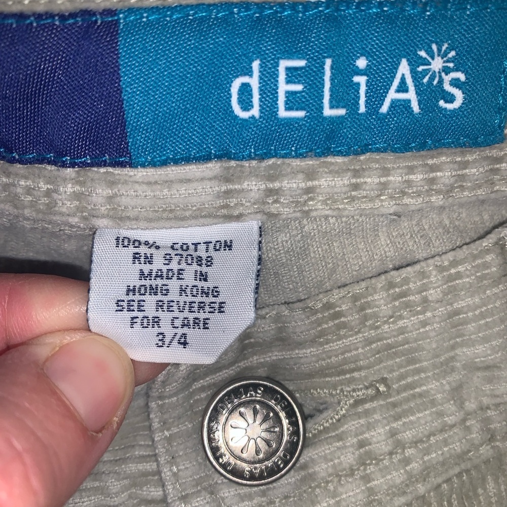 Delia’s vintage Y2K tan Beige Flared Corduroy Pants low rise size 3/4 - Picture 5 of 7